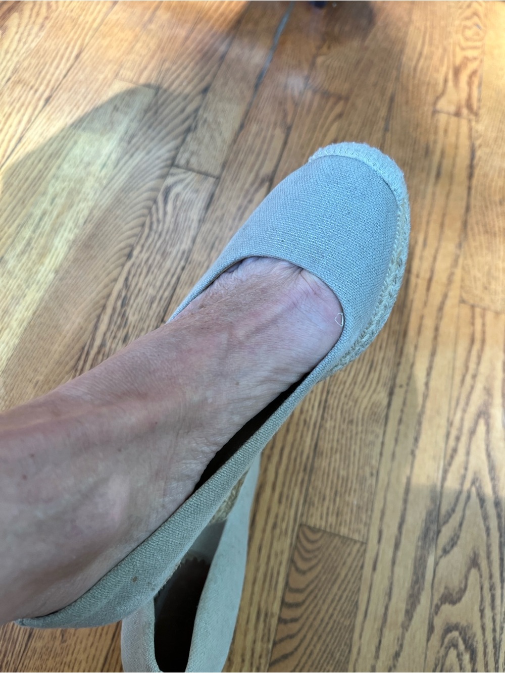 Canvas Espadrille wedge in Light Beige - Women's Slip-On
